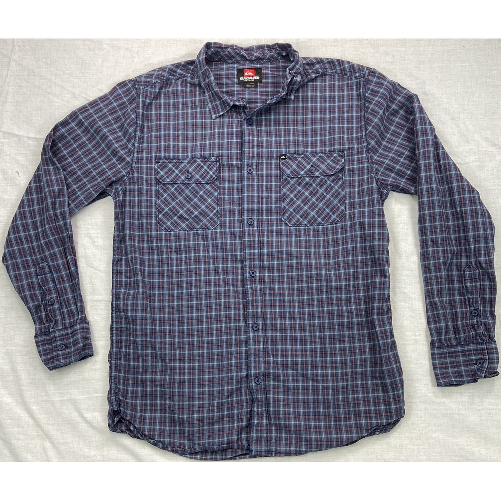 Quiksilver  Button Up Shirt Mens XL Multicolor Check Casual Adult‎